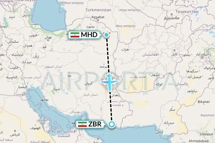 مسیر هوایی مشهد چابهار و رسیدن به مقصد در ۲ ساعت